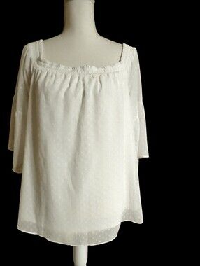 Maurices Ivory Swiss Dot Blouse